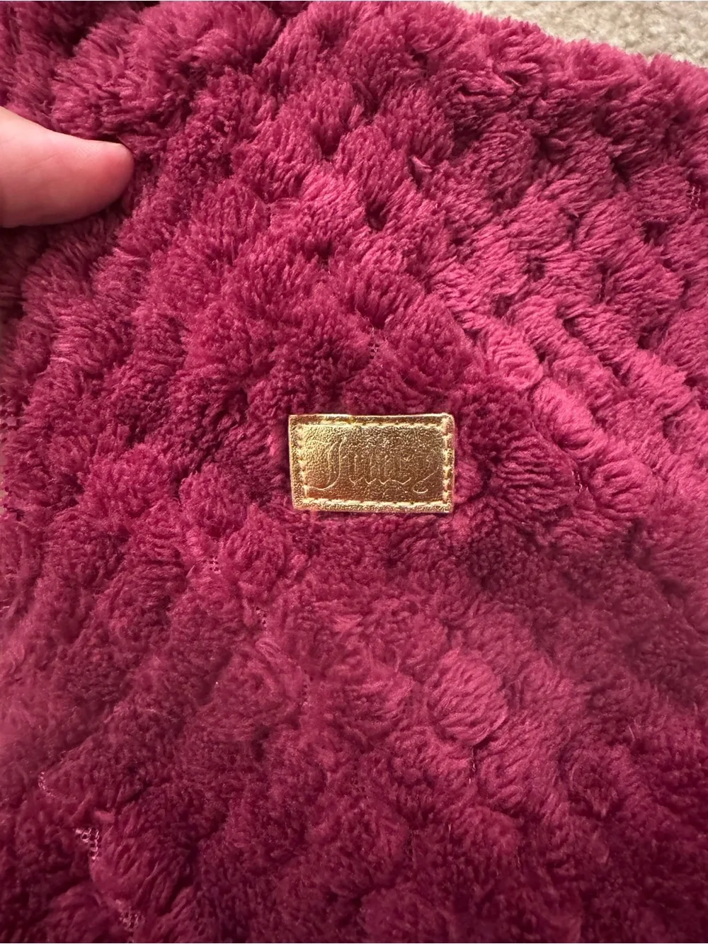 Juicy Couture Plush Half-Zip Turtleneck - Deep Berry Pink